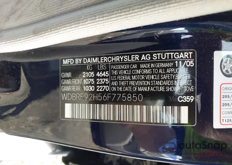 2006 Mercedes-Benz C 280 Luxury 4Matic from USA, damaged, VIN WDBRF92H56F775850